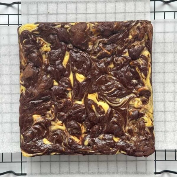 Whole cream cheese brownie slab